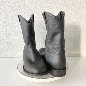 Lane Mens Black Cowboy Boots 15 D Genuine Leather Western Casual Square Toe EUC